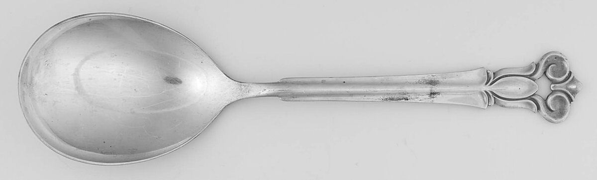Monica (Sterling) Small Solid Serving Spoon by Cohr-1