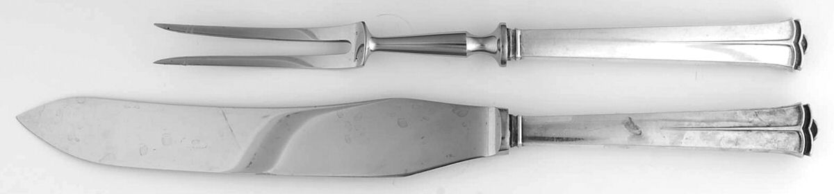 Sparta (Sterling) Large 2-Piece Roast Carving Set w/Stainless Blade by Cohr-1