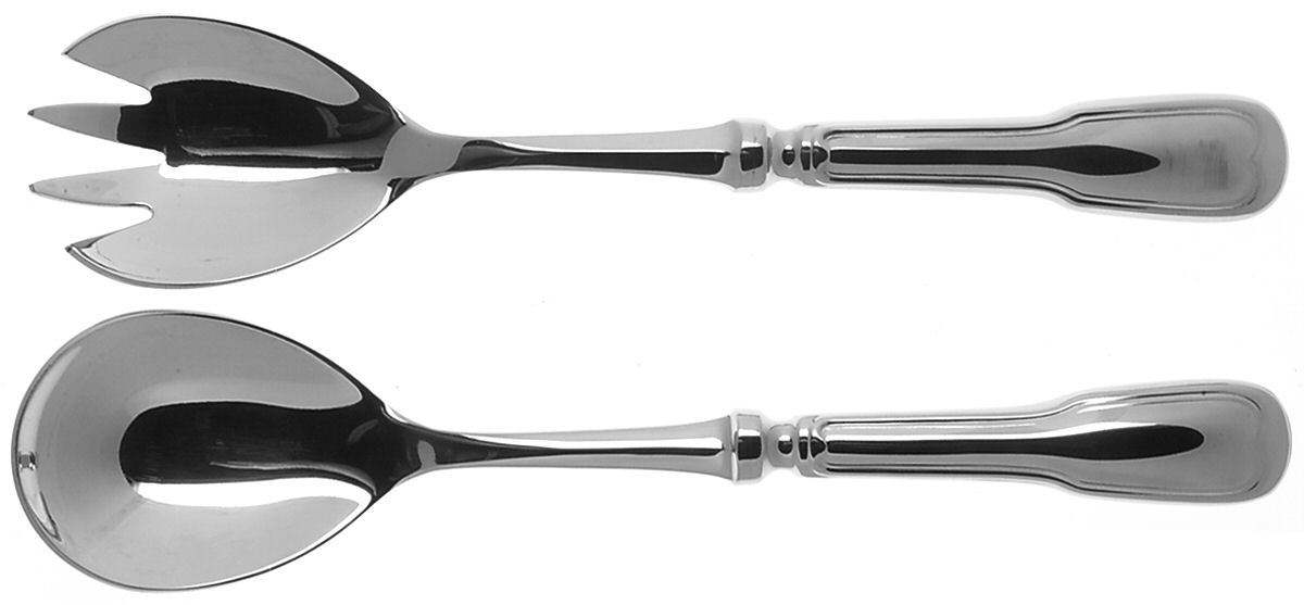 Bourbon (Stainless) (2 Pc) Solid Salad Set by Jean Couzon-1
