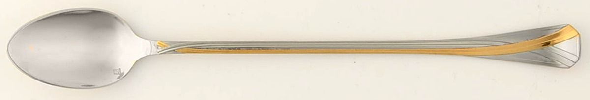 Eclat Gold (Stainless, Gold Accent) Iced Tea Spoon by Jean Couzon-1