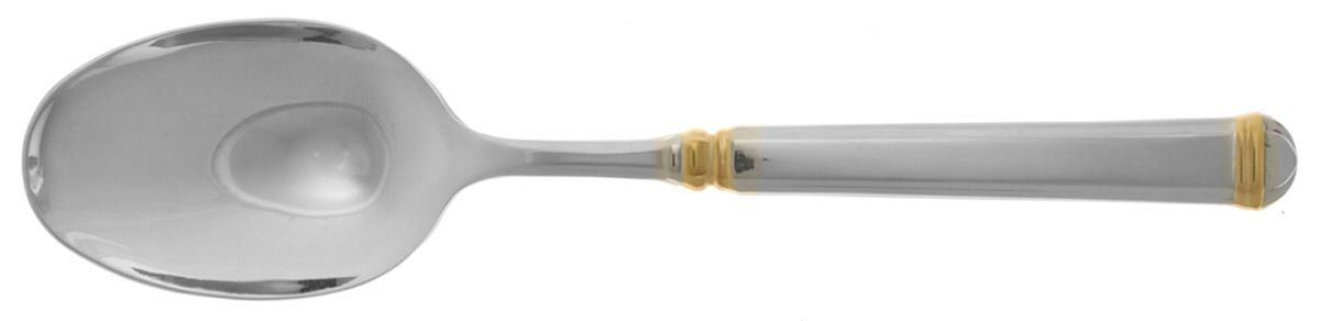 Eden Gold (Stainless, Gold Accent) Solid Serving Spoon by Jean Couzon-1