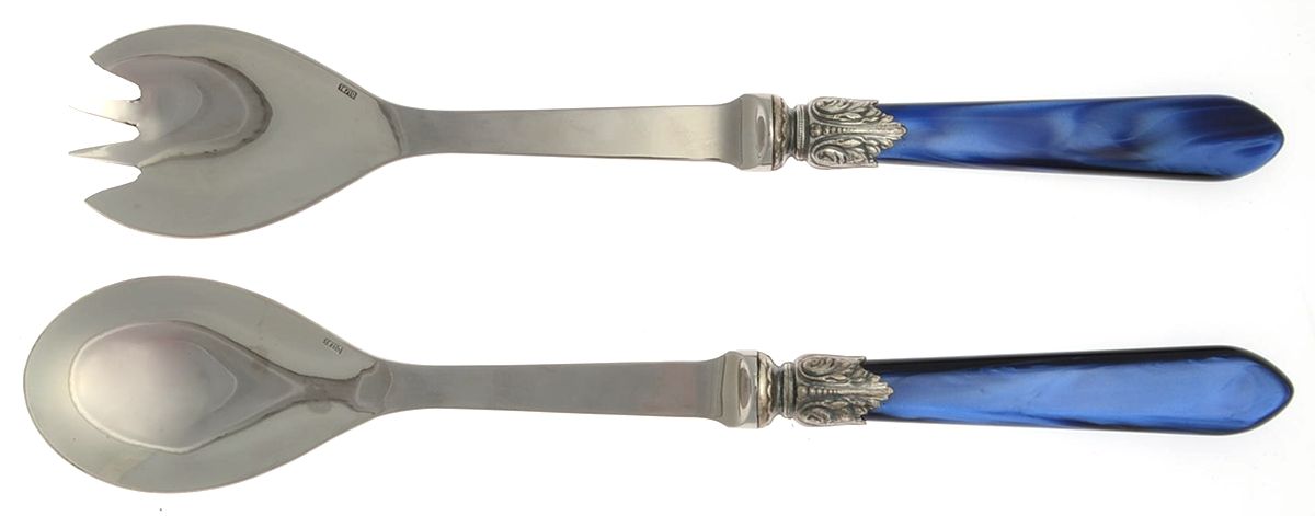 Galaxy-Blue (Stainless) 2 Pc Salad Set with Stainless Bowl by Jean Couzon-1