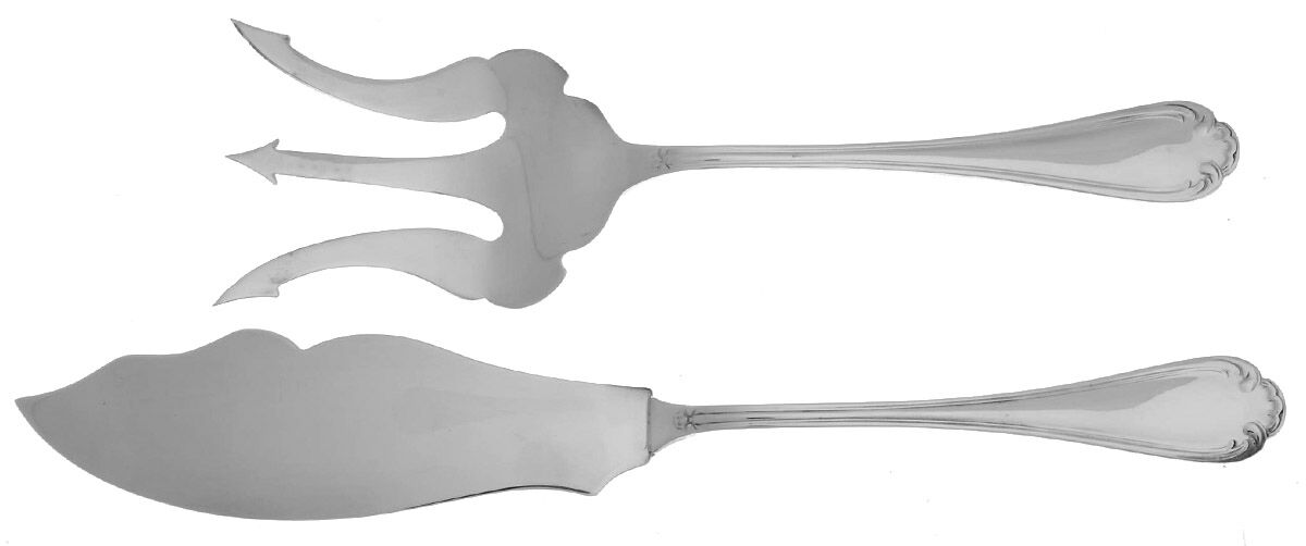 Image (Silverplate) 2 Piece Large Solid Fish Serving Set by Jean Couzon-1