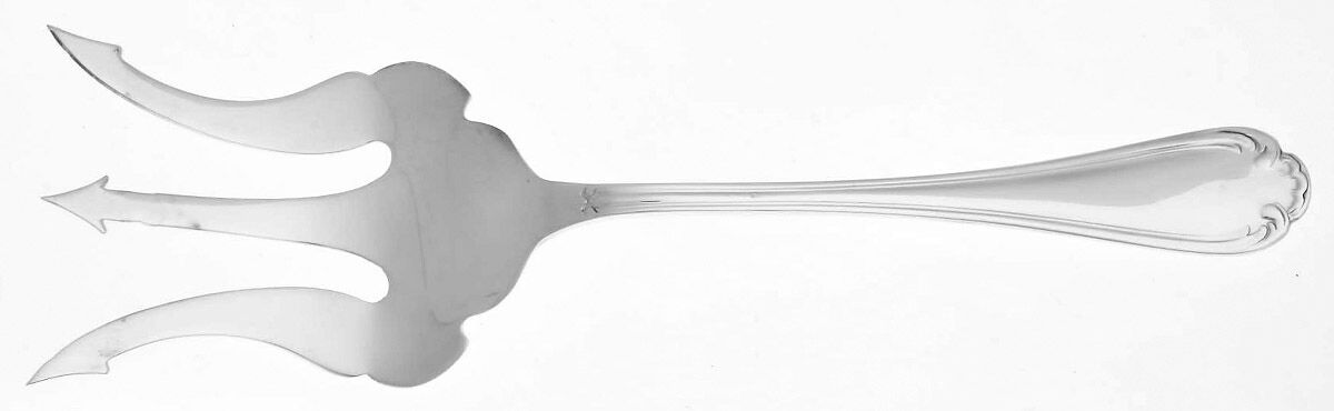 Image (Silverplate) Large Solid Fish Serving Fork by Jean Couzon-1