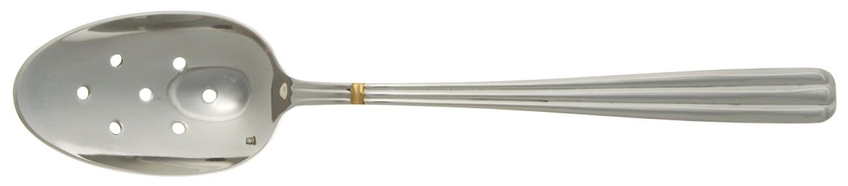 Isis Gold (Stainless, Gold Accent) Pierced Solid Serving Spoon by Jean Couzon-1