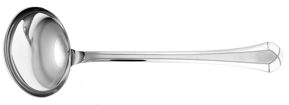 Louxor Contrast (Stainless, Frosted Accents) Solid Soup Ladle by Jean Couzon-1