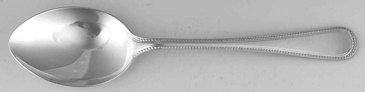 Bead (Sterling) Dessert/Oval Soup Spoon by R. Carrs (England)-1