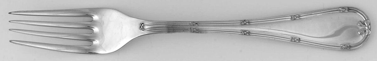 English Reed & Ribbon (Sterling) Dessert Fork by R. Carrs (England)-1