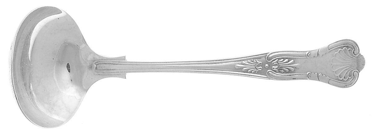 Kings (Sterling) Solid Gravy Ladle by R. Carrs (England)-1