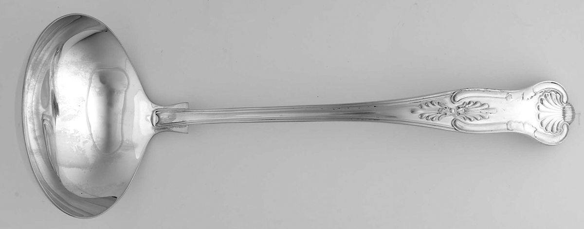 Kings (Sterling) Solid Soup Ladle by R. Carrs (England)-1
