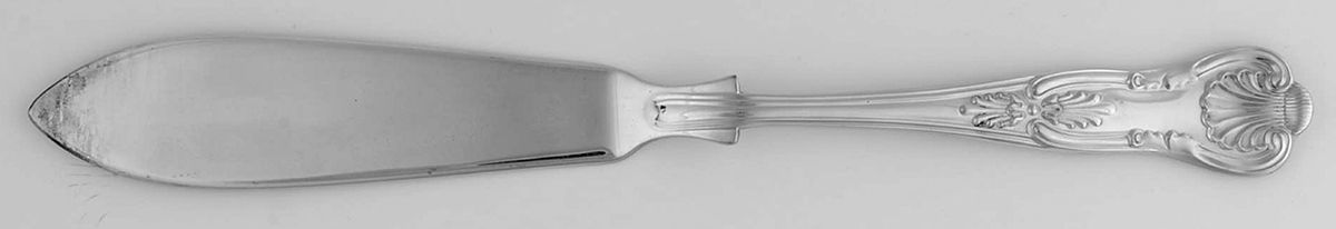 Kings (Sterling) Individual Solid Fish Knife by R. Carrs (England)-1