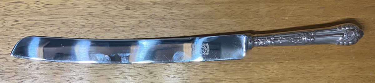 La Regence (Sterling) Cake Slicer with Stainless Blade by R. Carrs (England)-1