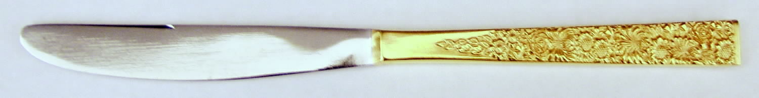 Golden Fresco (Gold Electroplate) Modern Solid Knife by Cosmos Products Company-1