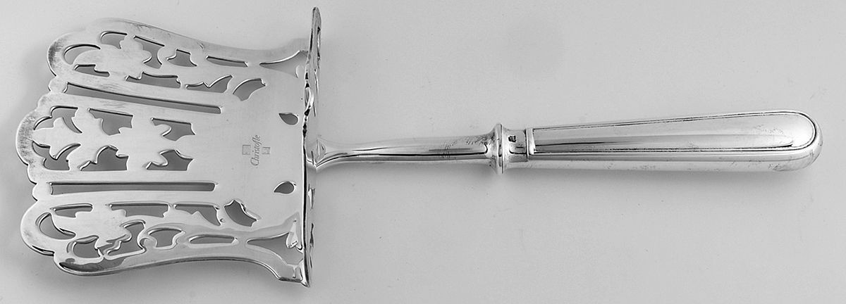 Albi (Silverplate) Hollow Asparagus Server with Silverplate Hood by Christofle France-1