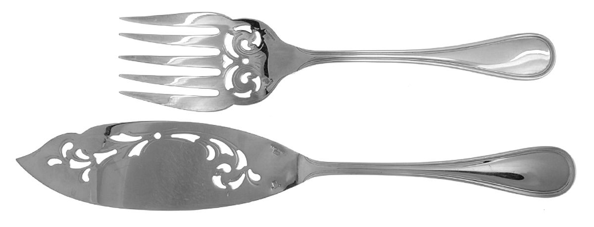 Albi (Silverplate) Pierced Fish Serving Set by Christofle France-1