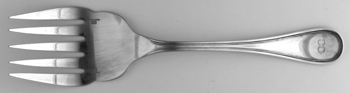 Albi (Silverplate) Large Solid Fish Serving Fork by Christofle France-1
