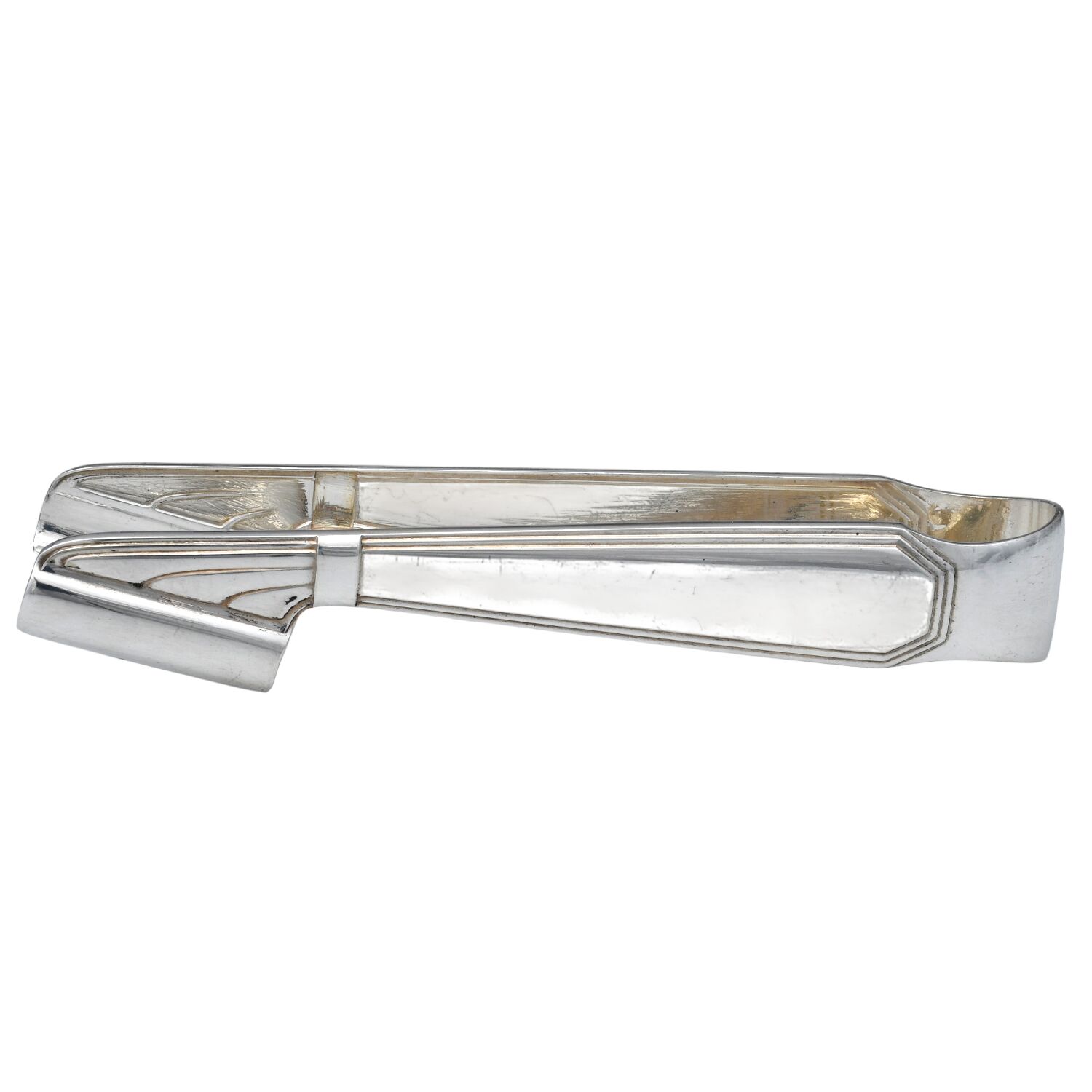 America (Silverplate, 1933) Solid Individual Asparagus Tongs by Christofle France-1