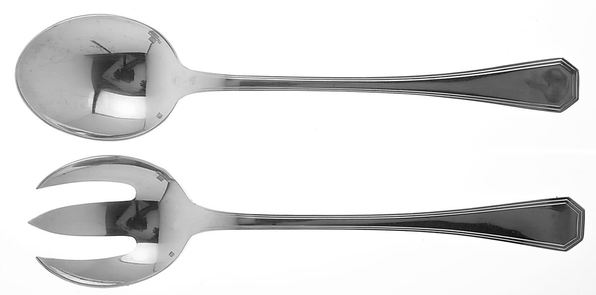 America (Silverplate, 1933) (2 Pc) Solid Salad Set by Christofle France-1