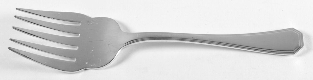 America (Silverplate, 1933) Large Solid Fish Serving Fork by Christofle France-1