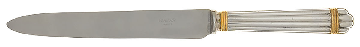 Aria Gold (Silverplate, Gold Accent) Large Stainless Blade Roast Carving Knife by Christofle France-1