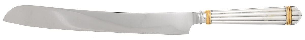 Aria Gold (Silverplate, Gold Accent) Wedding Cake Knife with Stainless Blade HC by Christofle France-1