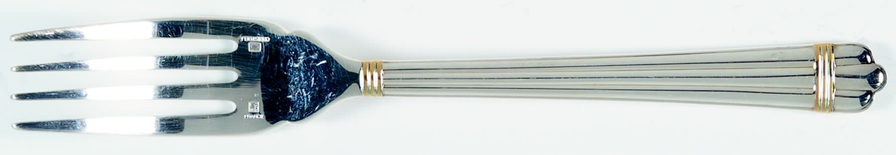 Aria Gold (Silverplate, Gold Accent) Individual Solid Fish Fork by Christofle France-1