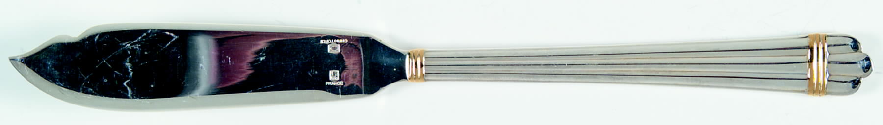 Aria Gold (Silverplate, Gold Accent) Individual Solid Fish Knife by Christofle France-1