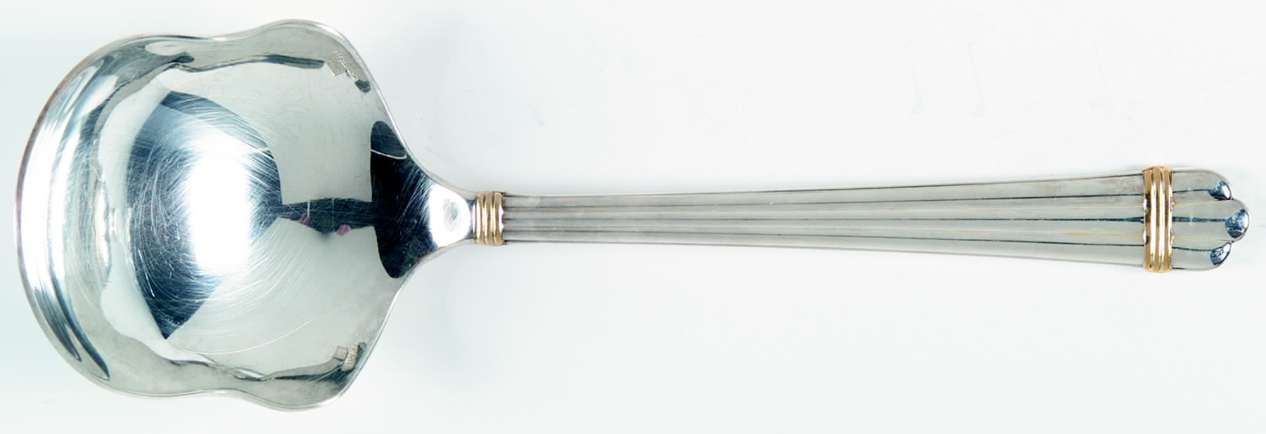 Aria Gold (Silverplate, Gold Accent) Boiled Potato Ladle, Solid Piece by Christofle France-1