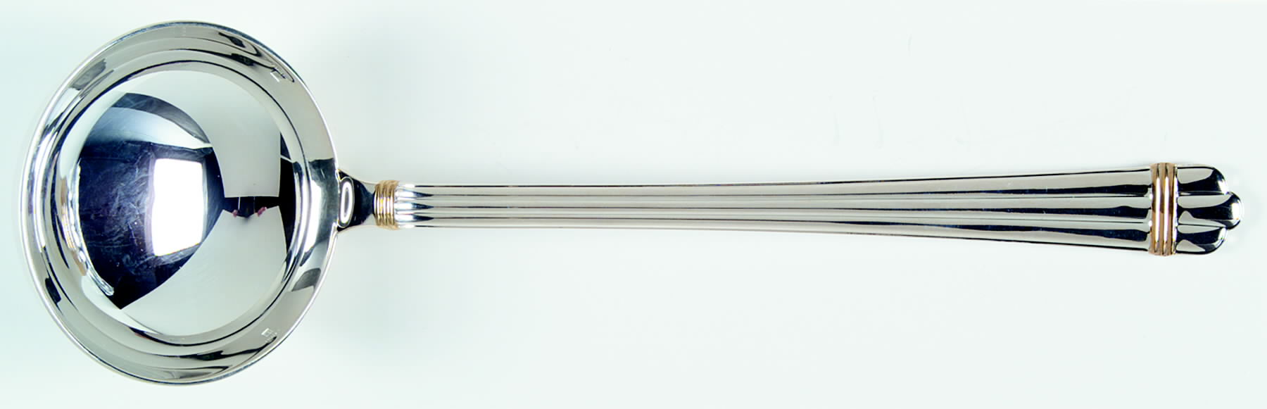 Aria Gold (Silverplate, Gold Accent) Solid Soup Ladle by Christofle France-1