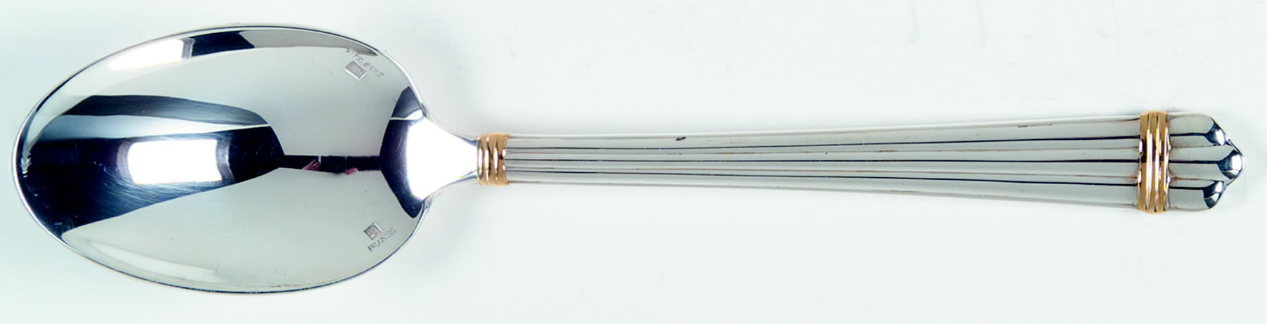 Aria Gold (Silverplate, Gold Accent) Place/Oval Soup Spoon by Christofle France-1