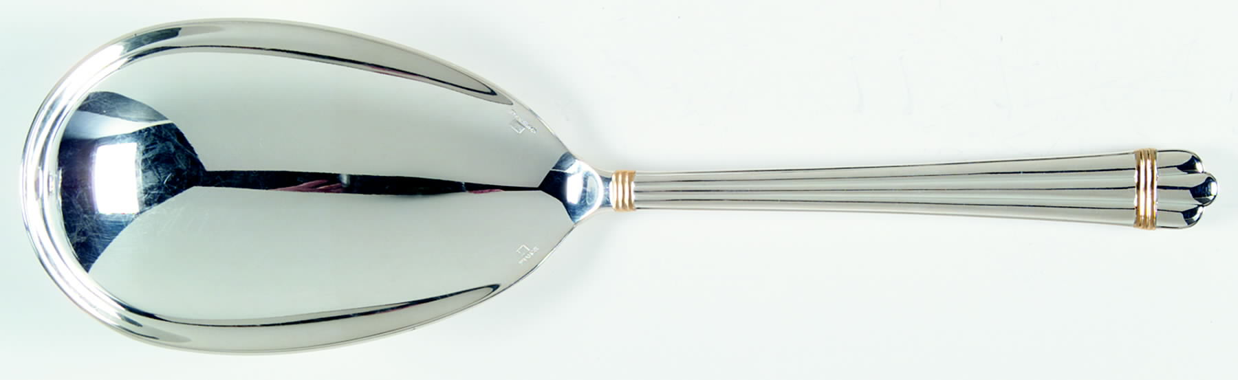 Aria Gold (Silverplate, Gold Accent) Solid Rice/Potato Spoon by Christofle France-1