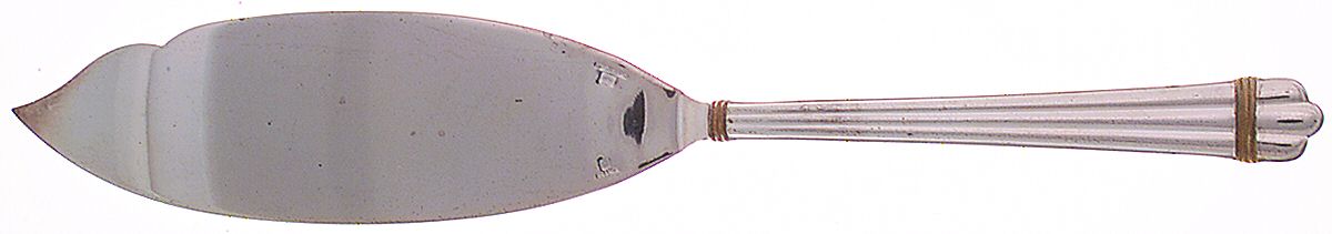 Aria Gold (Silverplate, Gold Accent) Large Solid Fish Serving Knife by Christofle France-1