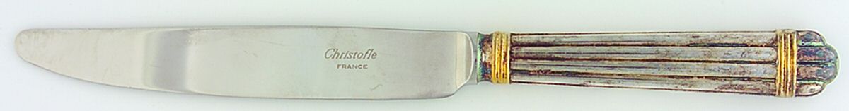 Aria Gold (Silverplate, Gold Accent) Knife-New French/Hollow by Christofle France-1