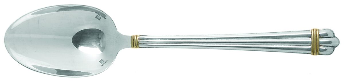 Aria Gold (Silverplate, Gold Accent) Oval Place Soup Spoon by Christofle France-1