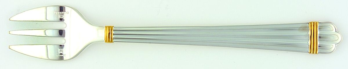 Aria Gold (Silverplate, Gold Accent) Cocktail/Seafood Fork by Christofle France-1