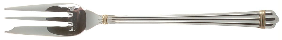 Aria Gold (Silverplate, Gold Accent) Solid Serving Fork by Christofle France-1