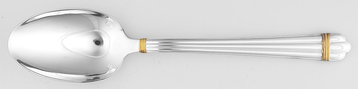 Aria Gold (Silverplate, Gold Accent) European Place/Oval Soup Spoon by Christofle France-1