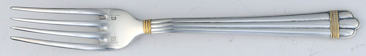 Aria Gold (Silverplate, Gold Accent) Dessert Fork by Christofle France-1