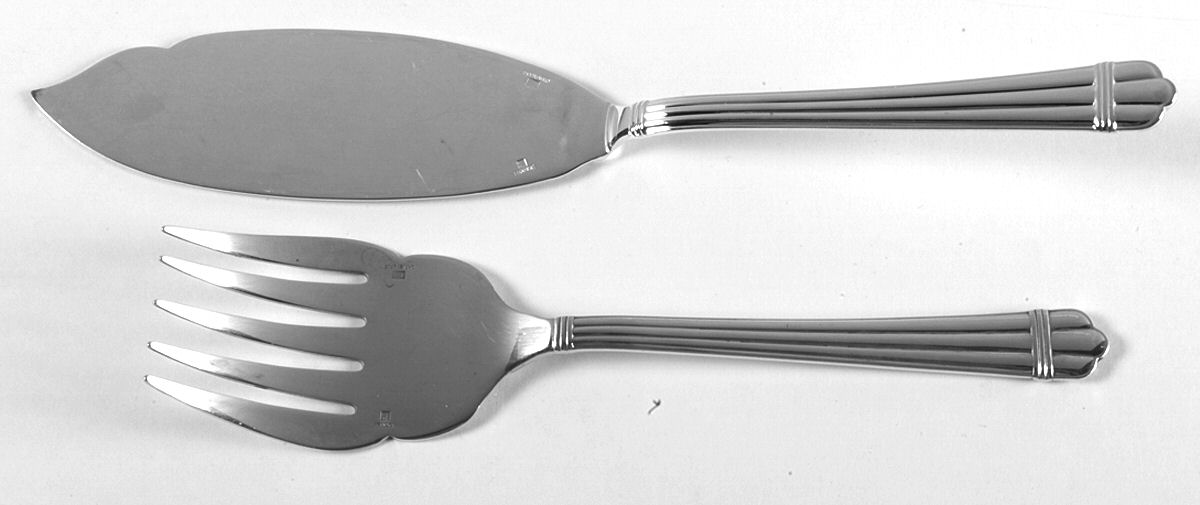 Aria (Silverplate, 1984) 2 Piece Large Solid Fish Serving Set by Christofle France-1