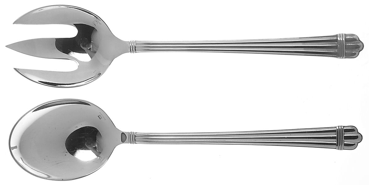 Aria (Silverplate, 1984) (2 Pc) Solid Salad Set by Christofle France-1