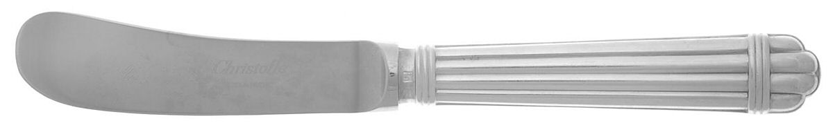 Aria (Silverplate, 1984) Butter Spreader Hollow Hdl-Paddle/Stainless Blade by Christofle France-1