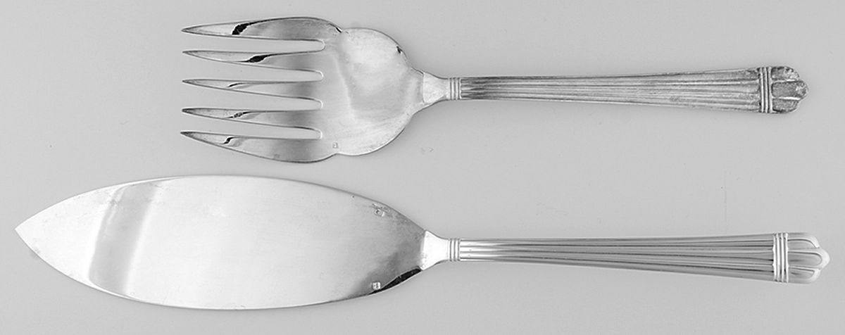 Aria (Silverplate, 1984) 2 Piece Large Solid Fish Serving Set by Christofle France-1