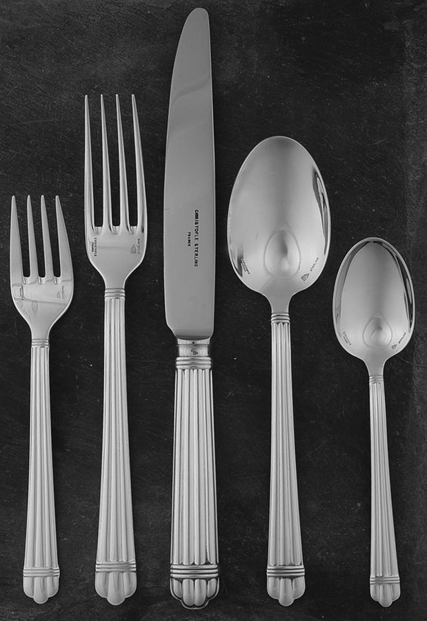 Aria (Sterling) 5 Piece Dinner Size Setting by Christofle France-1
