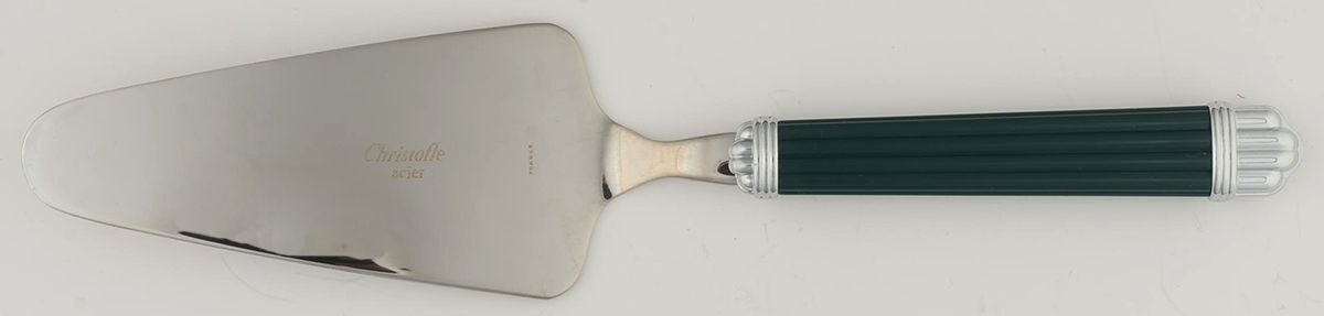 Aria-Green (Stainless) Pie Server with Stainless Blade by Christofle France-1