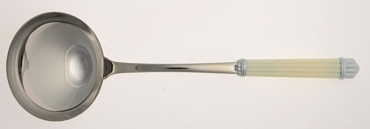 Aria-Ivory (Stainless) Solid Soup Ladle by Christofle France-1