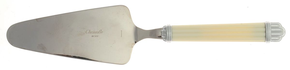Aria-Ivory (Stainless) Pie Server with Stainless Blade by Christofle France-1