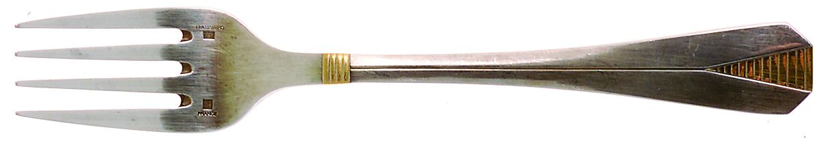 Atlantide Gold (Silverplate, Gold Accent) Individual Salad Fork by Christofle France-1