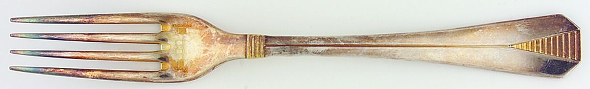 Atlantide Gold (Silverplate, Gold Accent) Fork by Christofle France-1