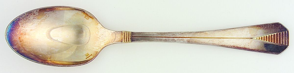 Atlantide Gold (Silverplate, Gold Accent) Oval Place Soup Spoon by Christofle France-1