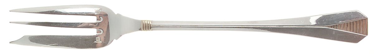 Atlantide Gold (Silverplate, Gold Accent) Solid Serving Fork by Christofle France-1